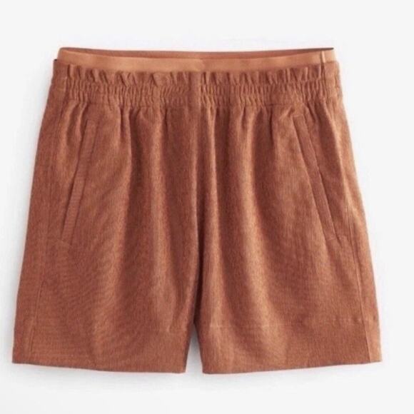 NWT Athleta Echo Shorts Woman’s Size 8 Rust Burnt Orange Elastic Waist Pockets - Picture 1 of 6